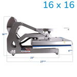 Auto Clam Heat Press 16 x 16 - Dimensions Side