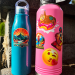 UV DTF Stickers on water bottles